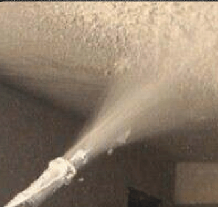 Ceramic fiber spraying